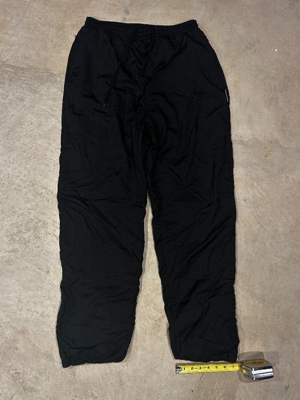 Vintage 90s Givenchy Activewear Black Nylon Lined Track Pants Zip Ankles L